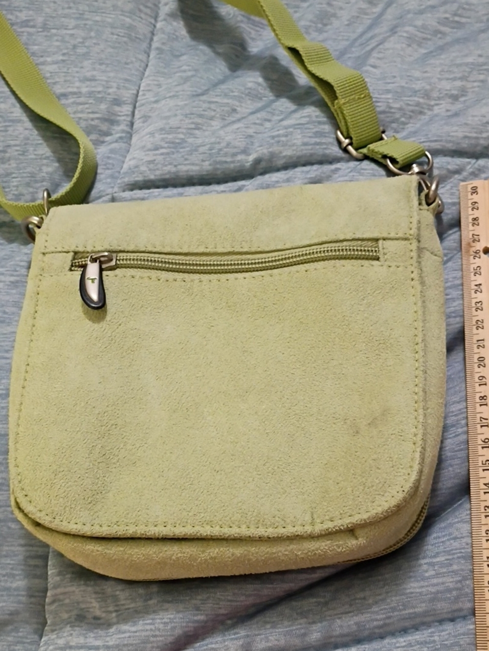 Travelon Women’s Suede Crossbody Bag in Light Green